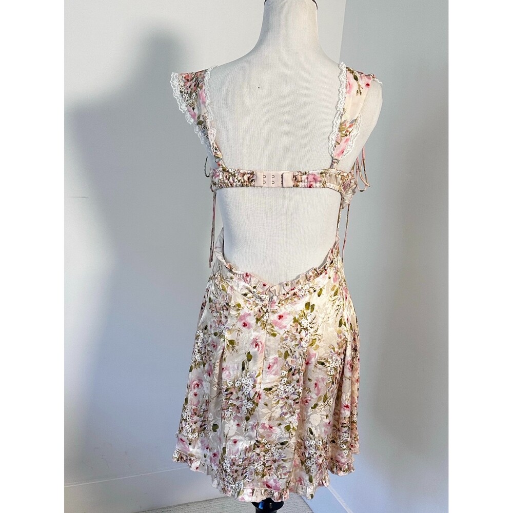 FOR LOVE & LEMONS Holland Mini Dress Women’s XS Pink Floral Coquette Romantic - Picture 7 of 16